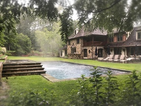 This peaceful backyard setting is coupled with a discrete landscape speaker solution to really create a vibe!