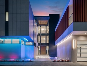 Coastal Source Landscape Lighting, Diode LED Linear Lighting, DMF Downlighting. Lutron Control Systems.
