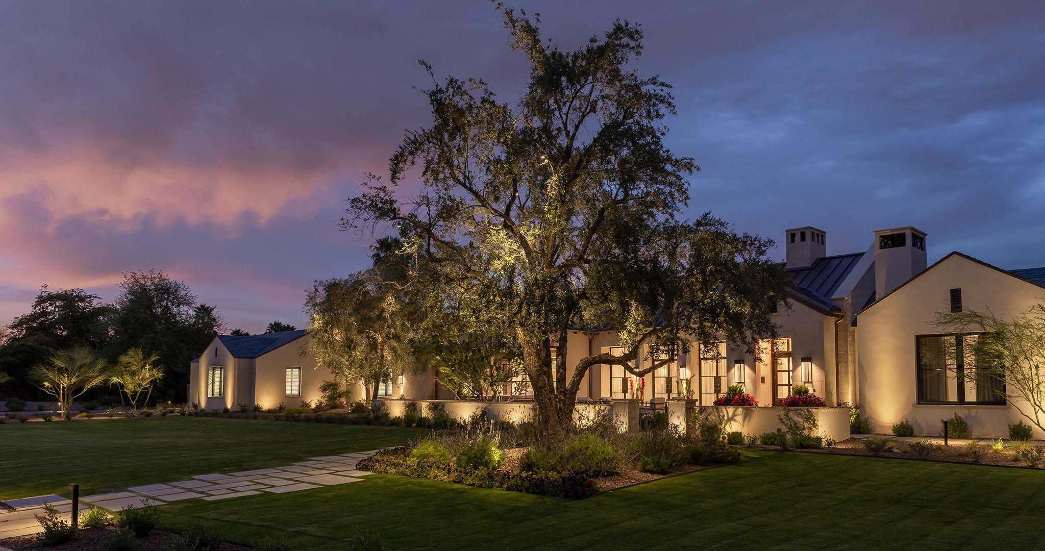 FX Luminaire FX Luminaire elevates this home with warm architectural and landscape lighting creating depth and elegance.