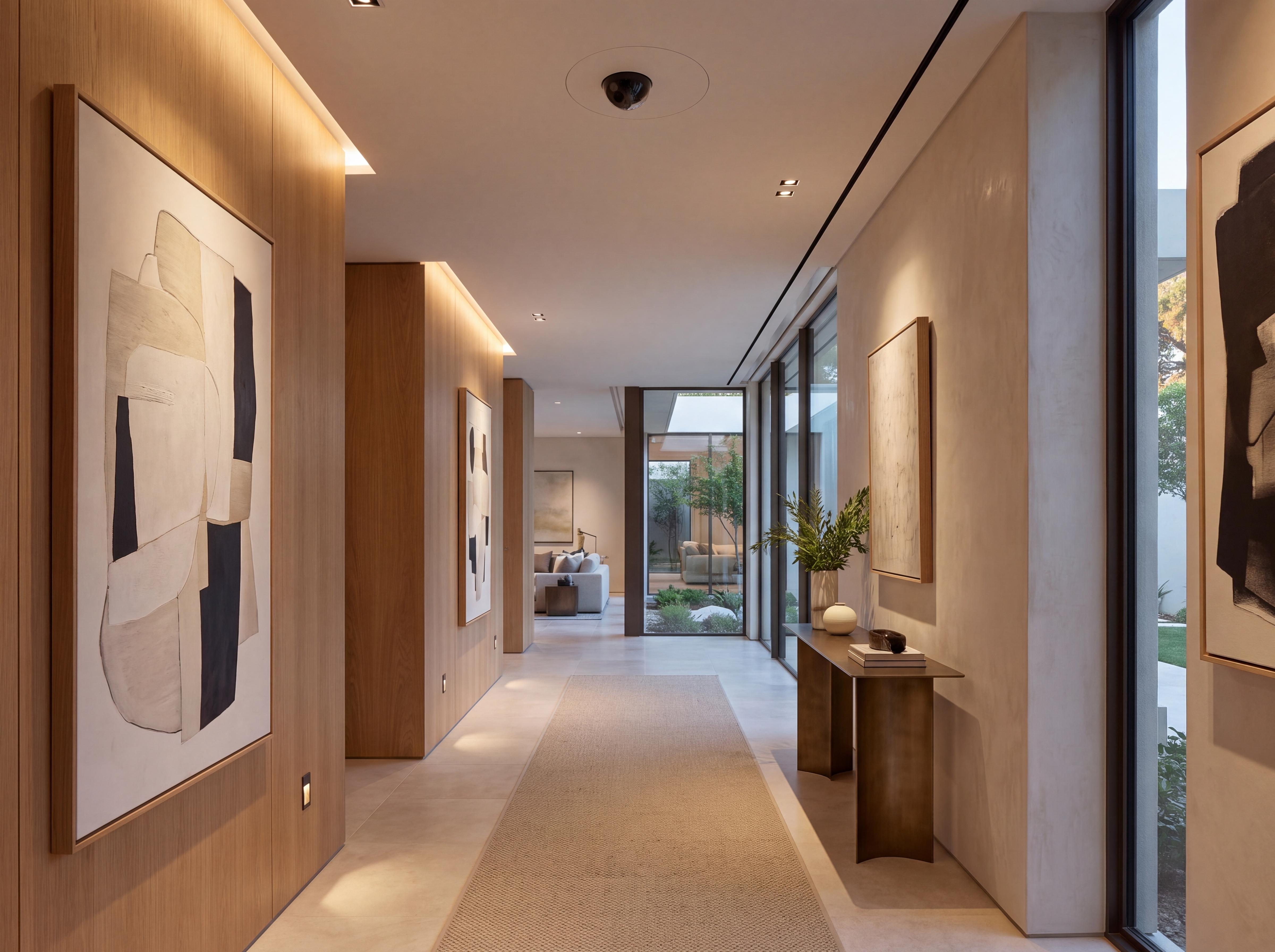 IC Realtime Flush-mounted ceiling security camera blends into the hallway for discreet, secure interior monitoring and pro