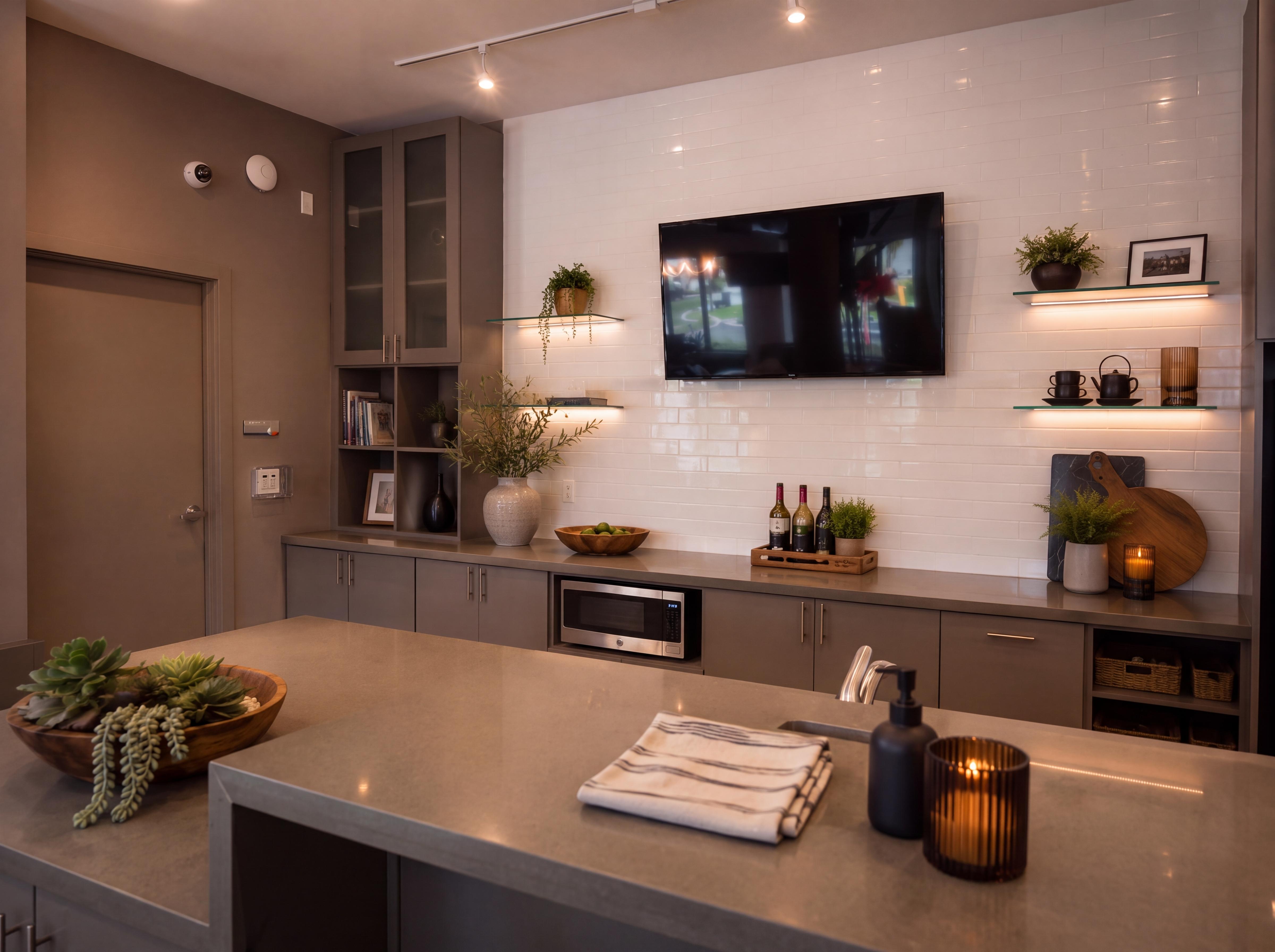 IC Realtime Indoor security camera discreetly wall-mounted in the kitchen for secure interior monitoring and home protecti