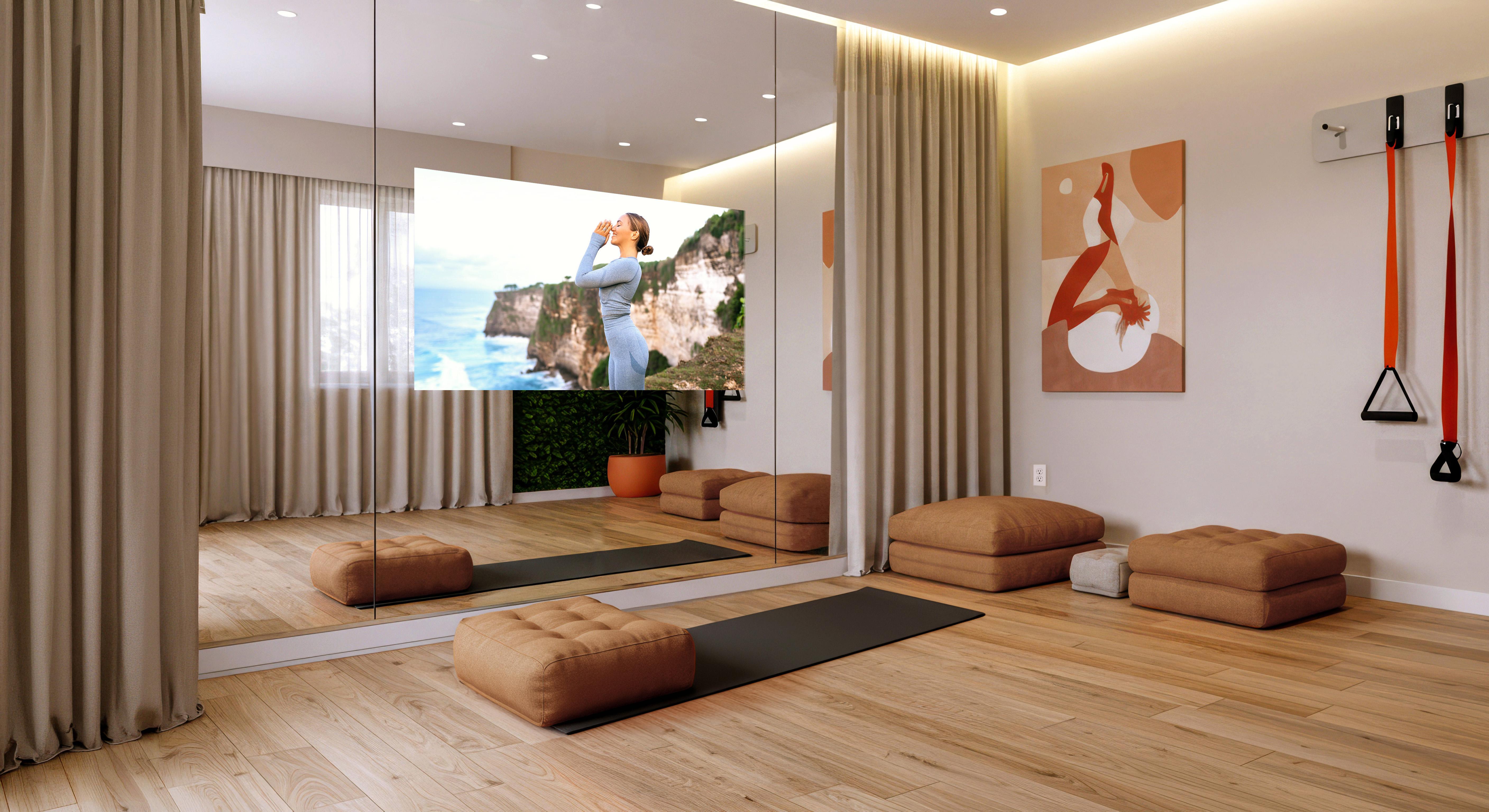 Séura Séura TV Mirror Walls bring elegant design and integrated technology to fitness rooms, bars, and more.