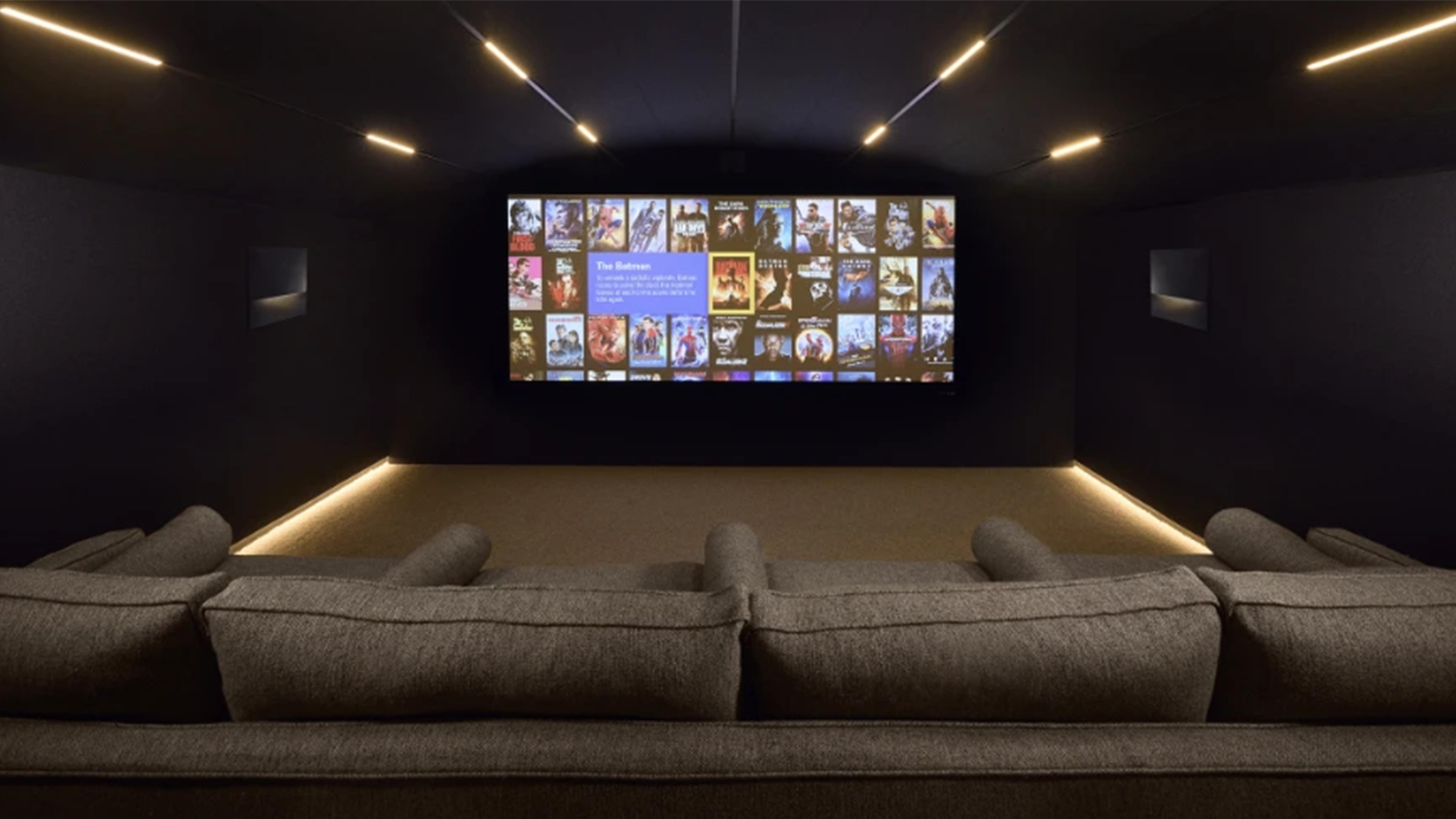 StormAudio Lake Geneva Chateau features a high-performance home cinema with StormAudio ISP Elite MK3 for unmatched sound.
