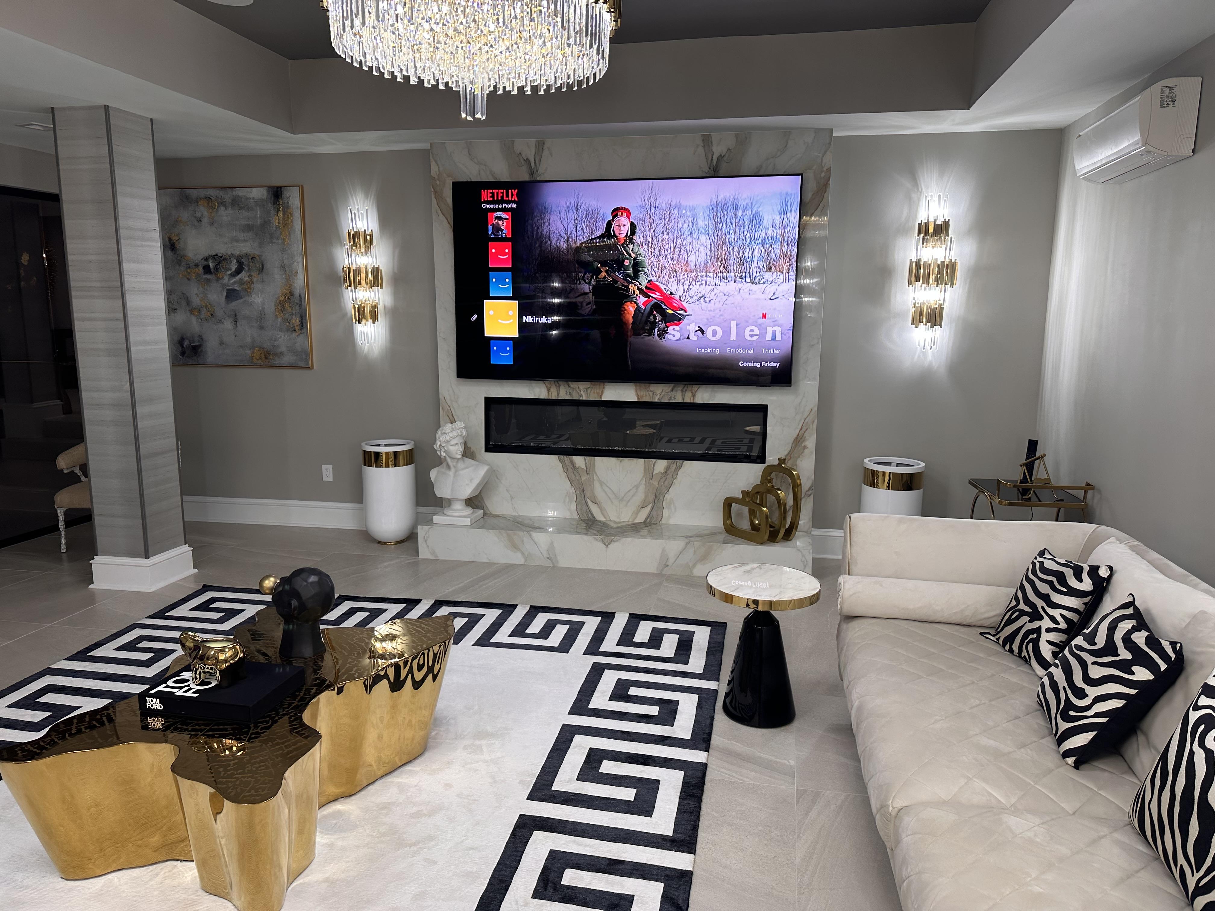 Smart Automation Solutions Origin Acoustics Speakers, Samsung 8K TV, Control4 Lighting and Control System, Triad Audio