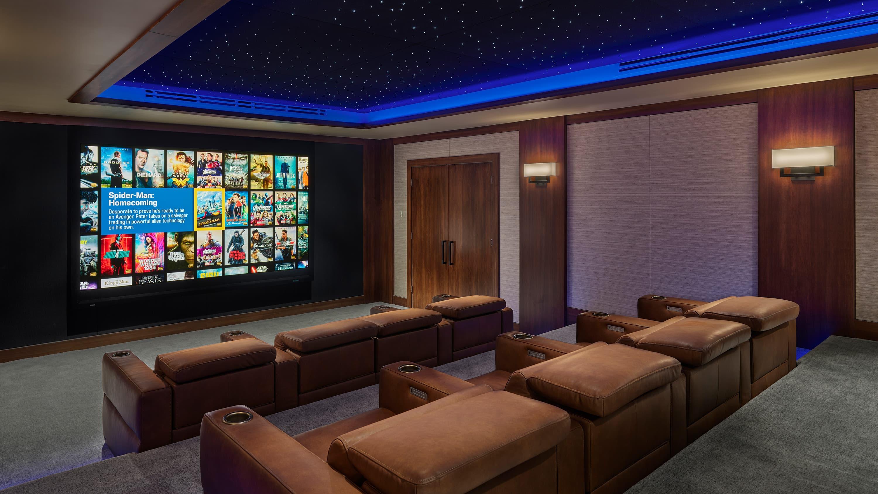 World Wide Stereo Hidden Dolby Atmos theater w/ 4K HDR, starlight ceiling, ARS, Kaleidescape & smart lighting.